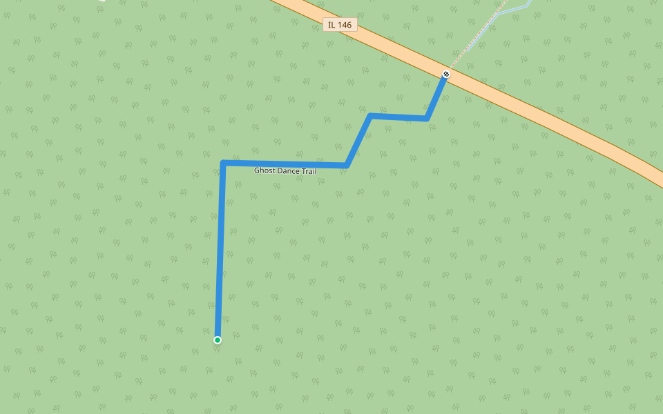 Ghost Dance Trail walking route map in Brownfield