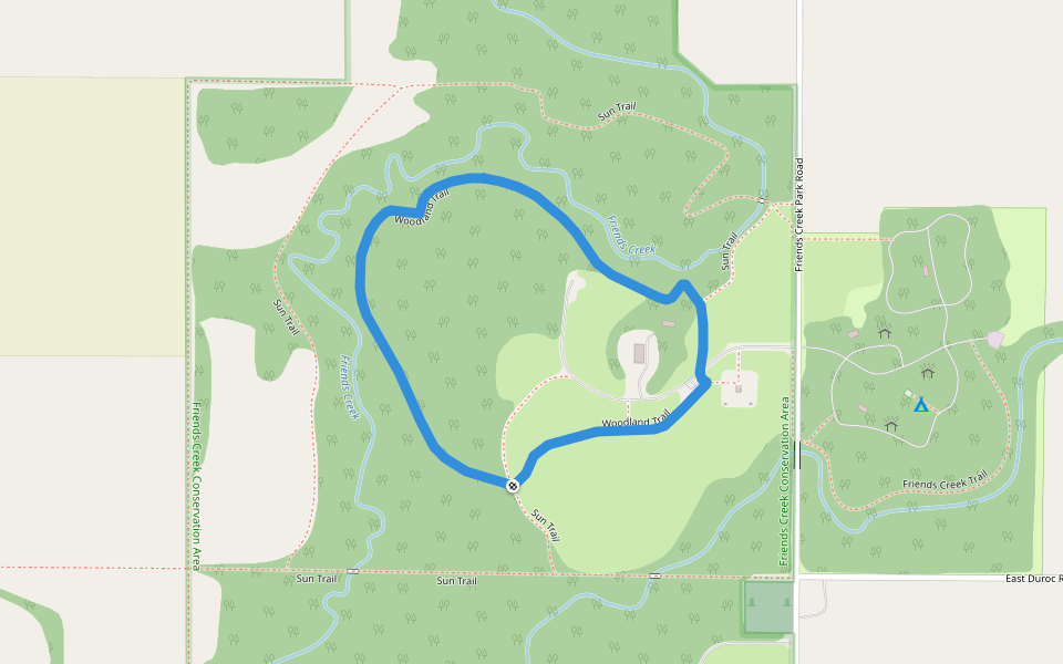 Woodland Trail walking route map in Cisco
