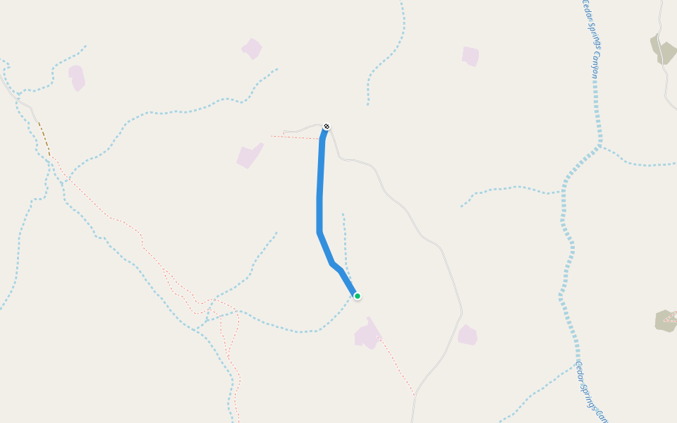 Road 187 walking route map in Blanco