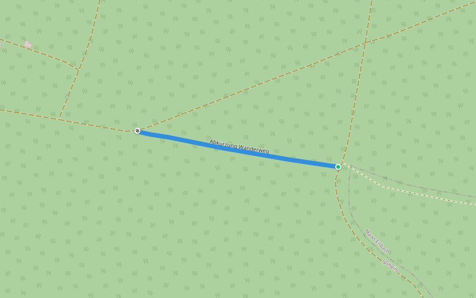 Abkürzung Wanderweg walking route map in Ipsheim