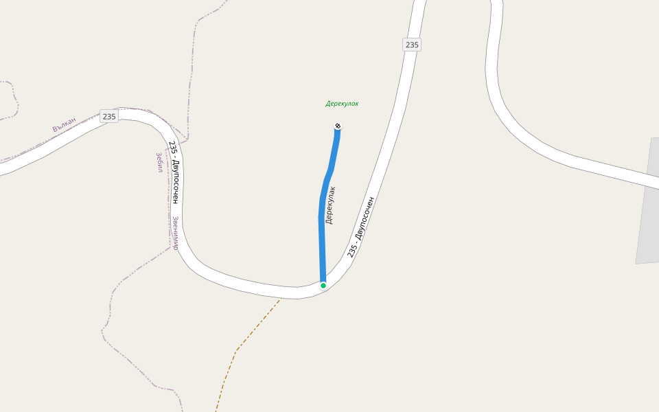 Дерекулак walking route map in Silistra