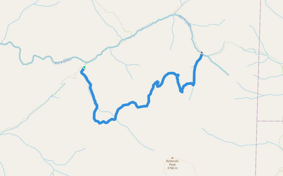 Redondo Peak Trail (231) walking route map in San Ildefonso Pueblo