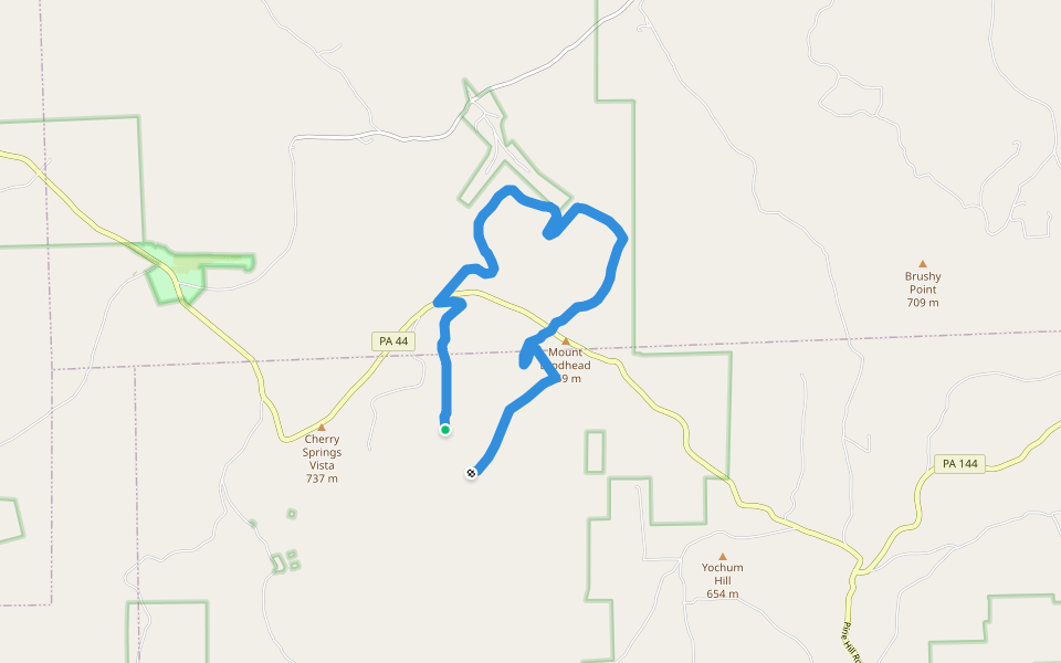 Mount Broadhead Trail System walking route map in Galeton
