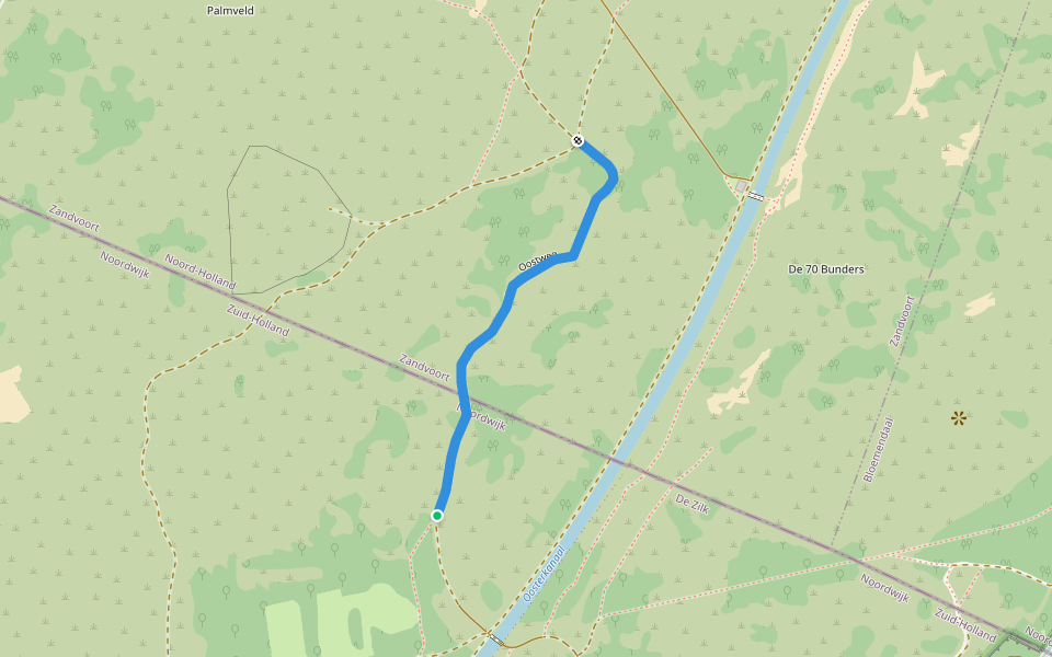 Oostweg walking route map in De Zilk
