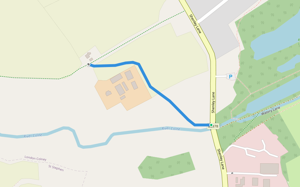 London Colney 024 walking route map in London Colney