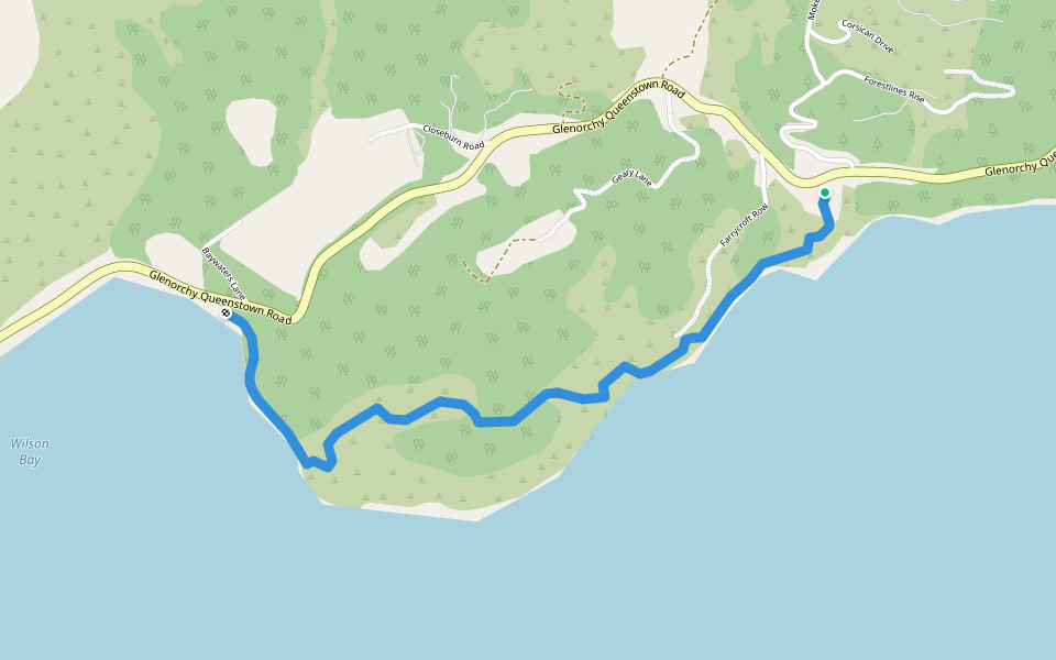 Seven Mile Point Track walking route map in Ben Lomond
