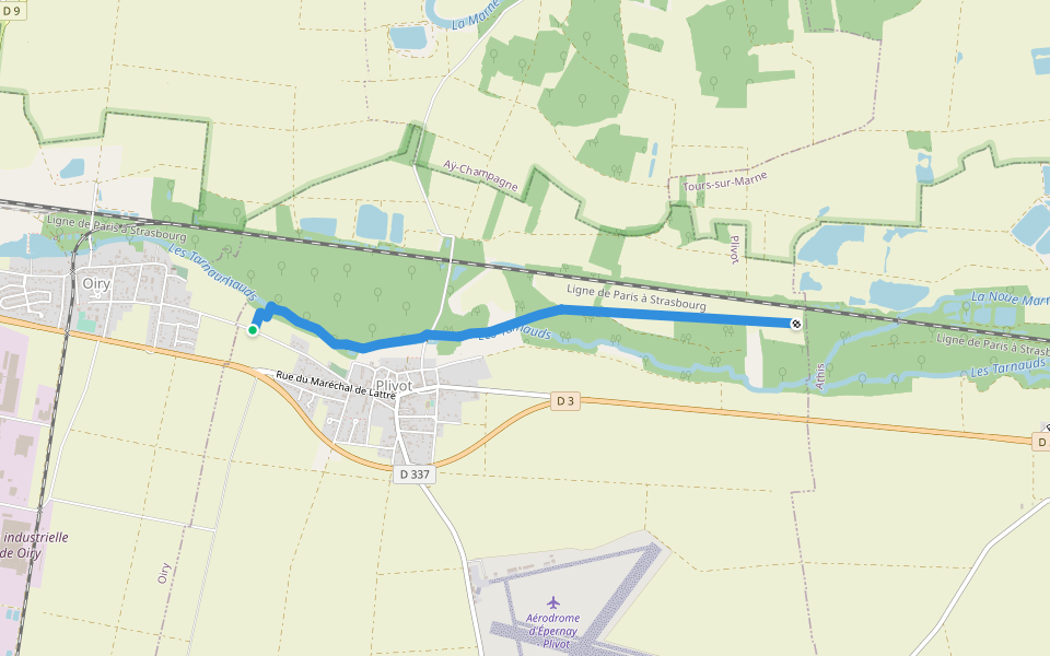 Chemin des Tarnauds walking route map in Plivot