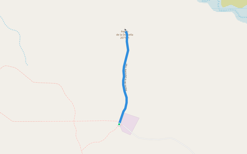 Pecho de la Doncella Trail walking route map in Navajo Dam