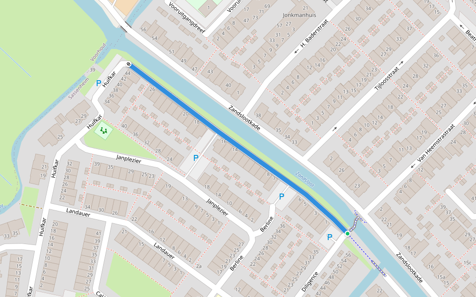 Trekschuit walking route map in Sassenheim