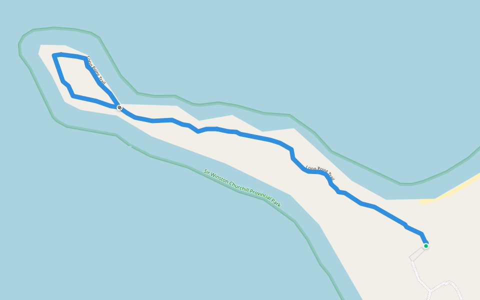 Long Point Trail walking route map in Lac la Biche