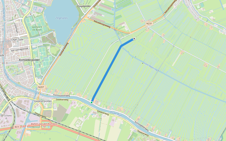 Kerkvaartspad walking route map in Alphen aan den Rijn