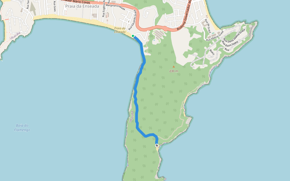 Trilha de ligação entre a Praia da Enseada e a Praia de Fora walking route map in Praia da Enseada