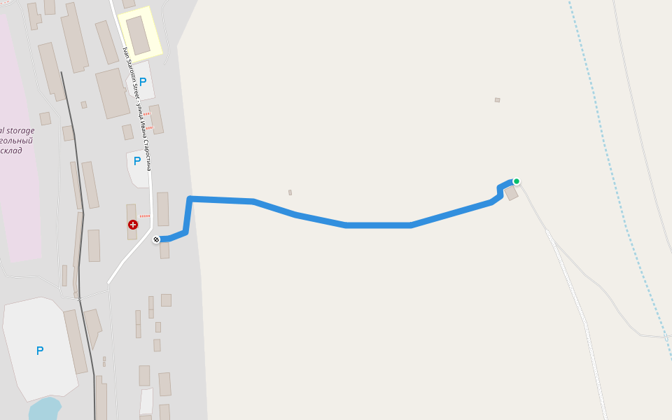 to the satellite dishes walking route map in Barentsburg