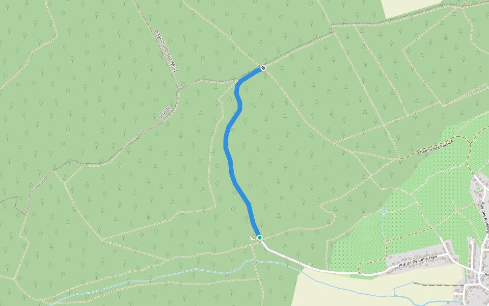 Chemin Rural d'Onville à Prény walking route map in Pagny-sur-Moselle