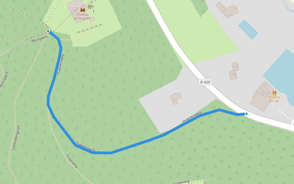 Hugsteinweg walking route map in Guebwiller