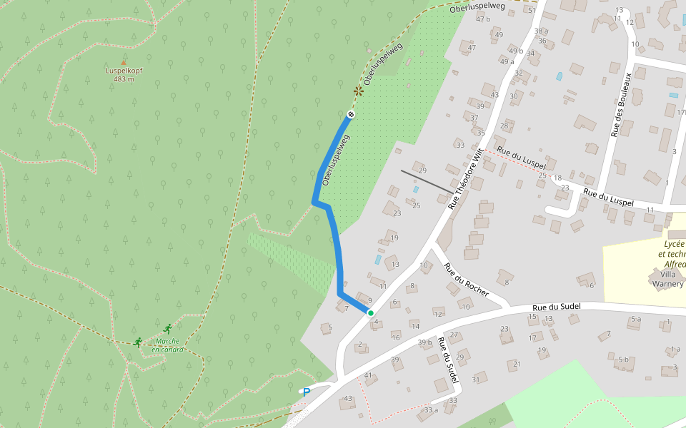 Oberluspelweg walking route map in Guebwiller
