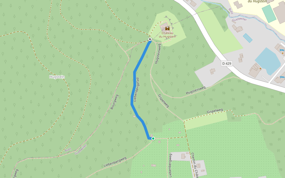 Liebenbergpfad walking route map in Guebwiller