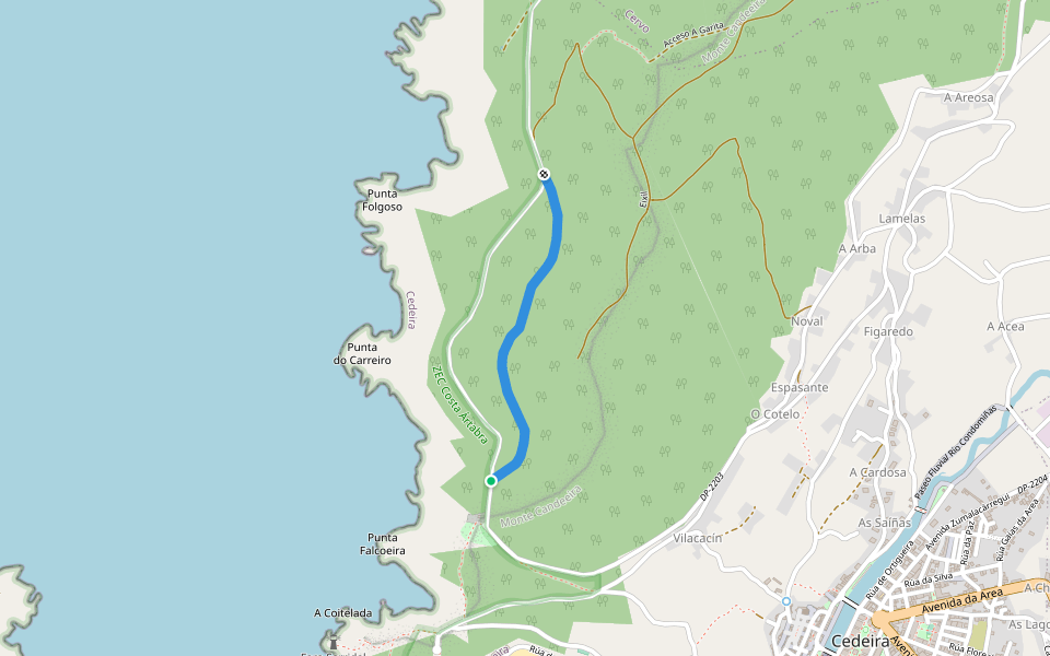 Riba da fonte walking route map in Cedeira