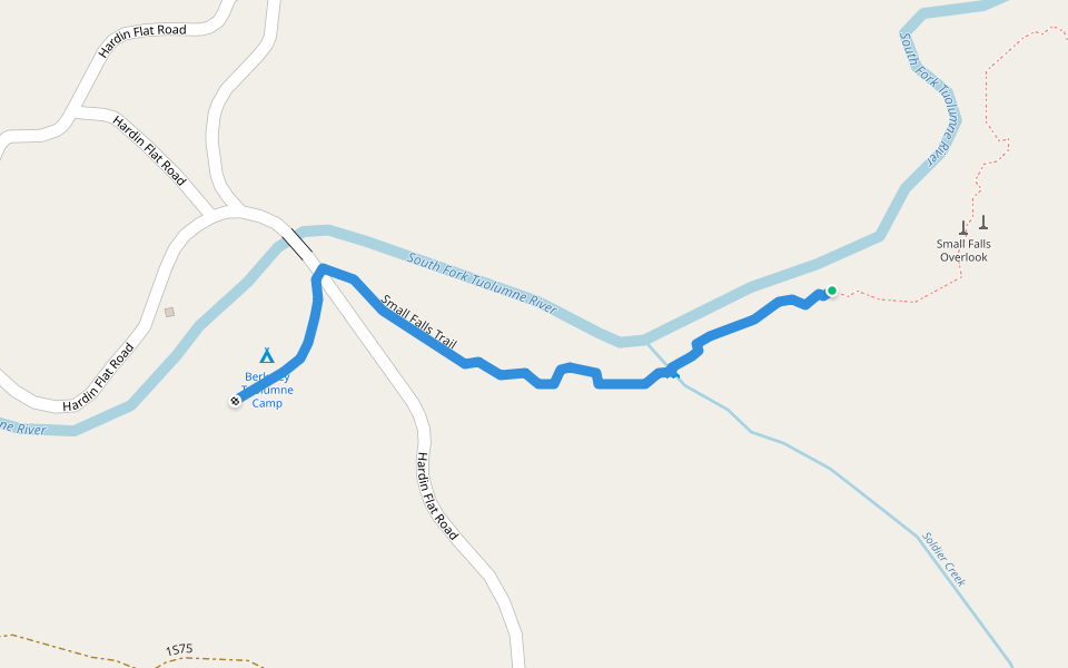 Small Falls Trail walking route map in Groveland