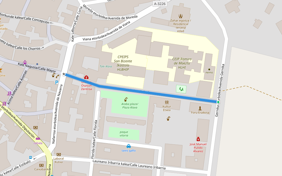 Foru kalea walking route map in Oion