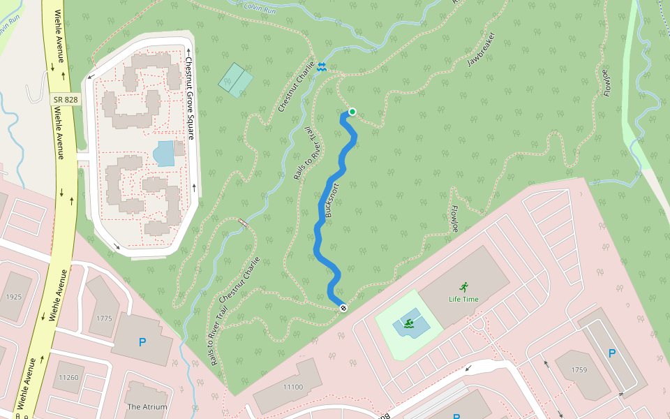 Rails to river walking route map in Reston