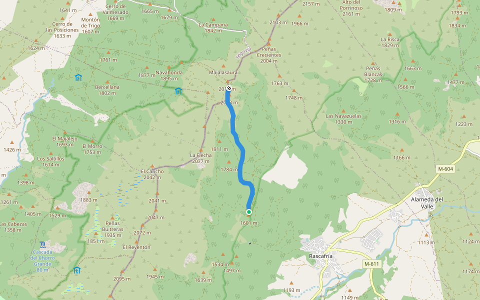 PR-35 walking route map in Rascafría