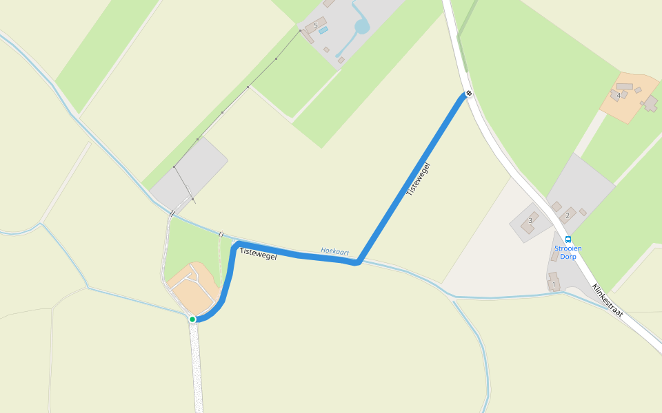 Tistewegel walking route map in Zuienkerke