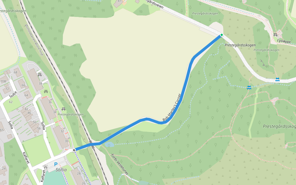 Bob Marley's Corner walking route map in Askim