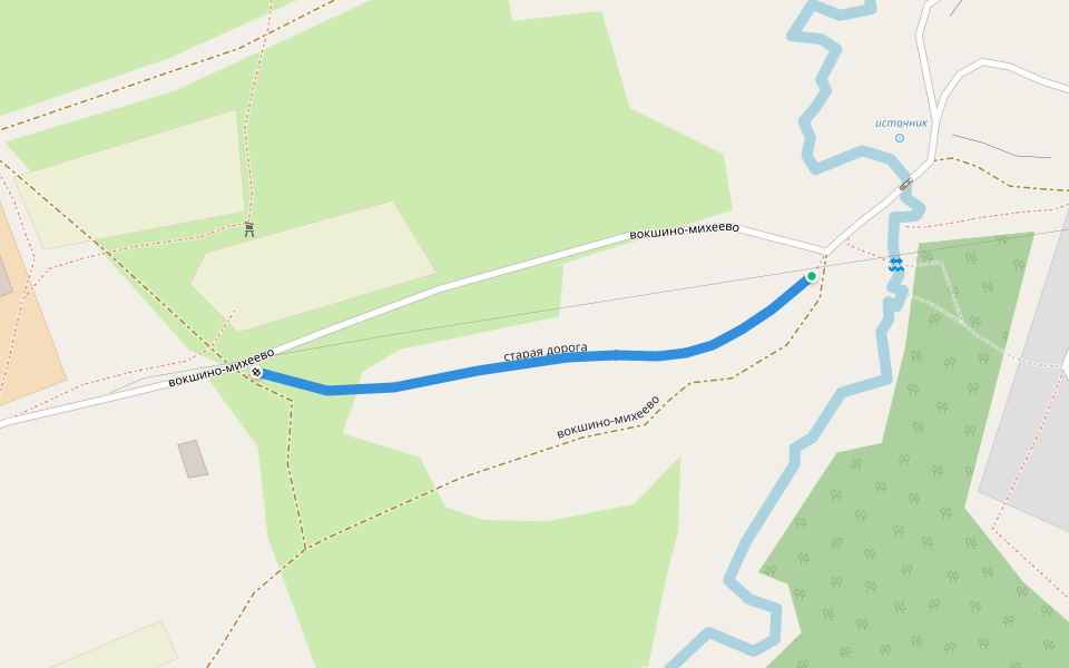 старая дорога walking route map in Mikheevo