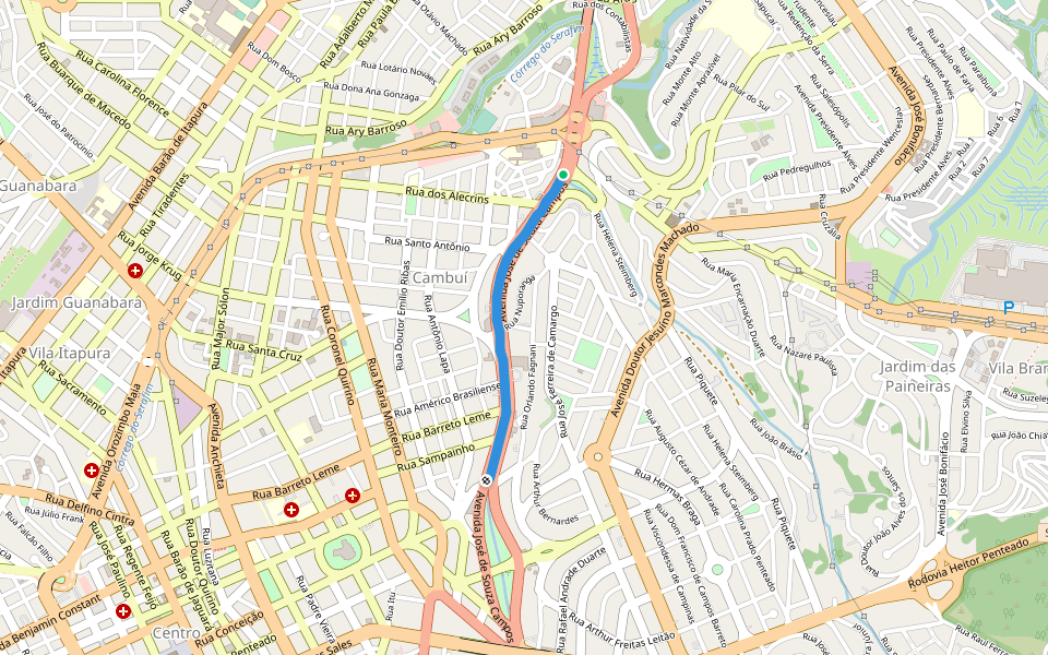 Pista de Caminhada Norte-Sul walking route map in Campinas