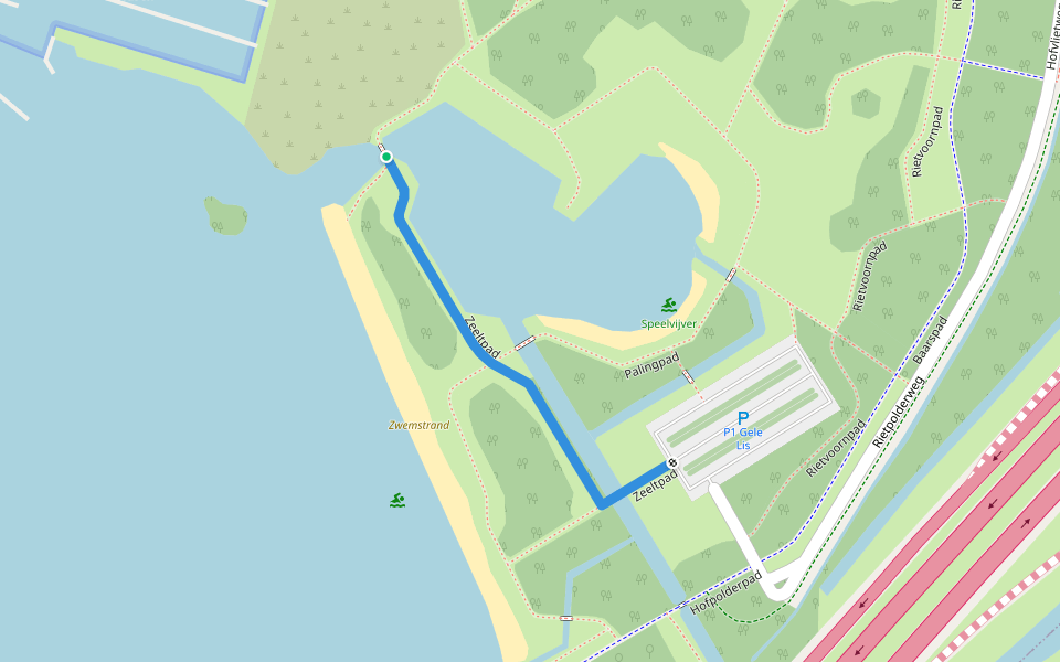 Zeeltpad walking route map in Leidschendam