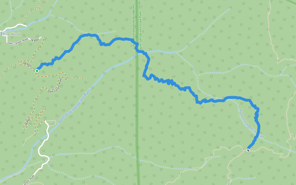 Seven Pines Trail walking route map in Pine Wood