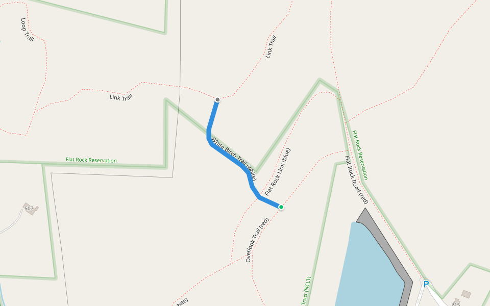 White Birch Trail (white) walking route map in Fitchburg