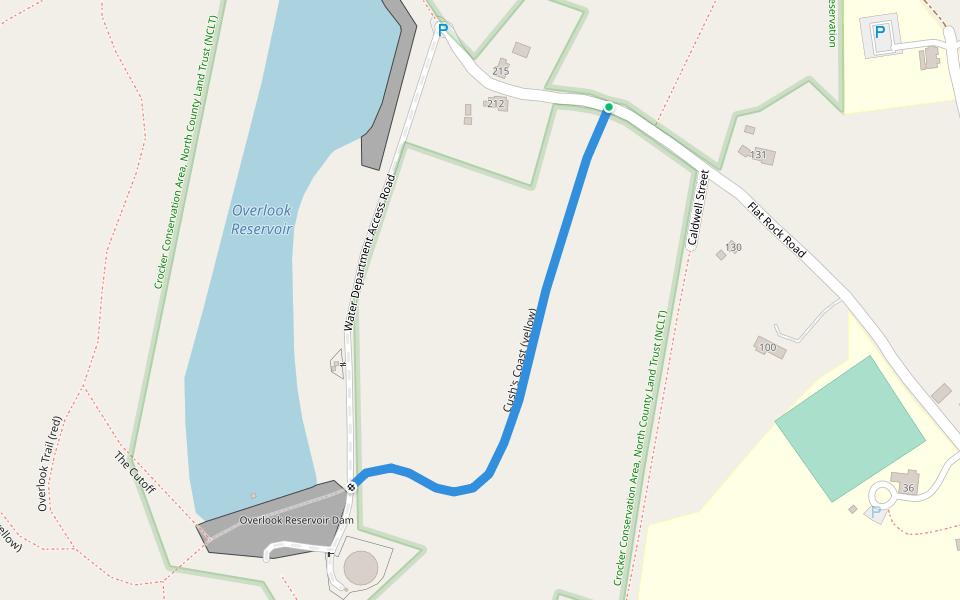 Cush's Coast (yellow) walking route map in Fitchburg