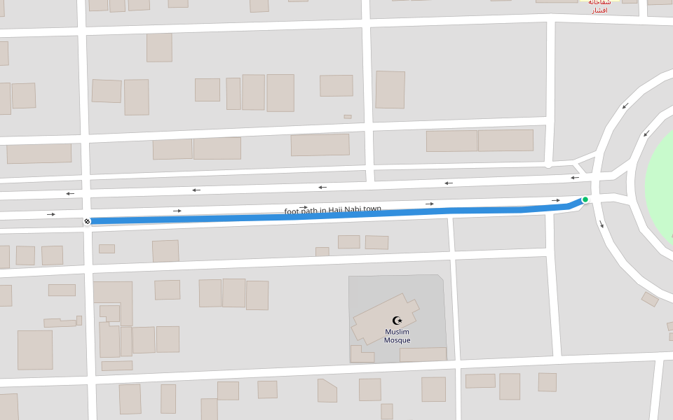 foot path in Haji Nabi town walking route map in Kabul