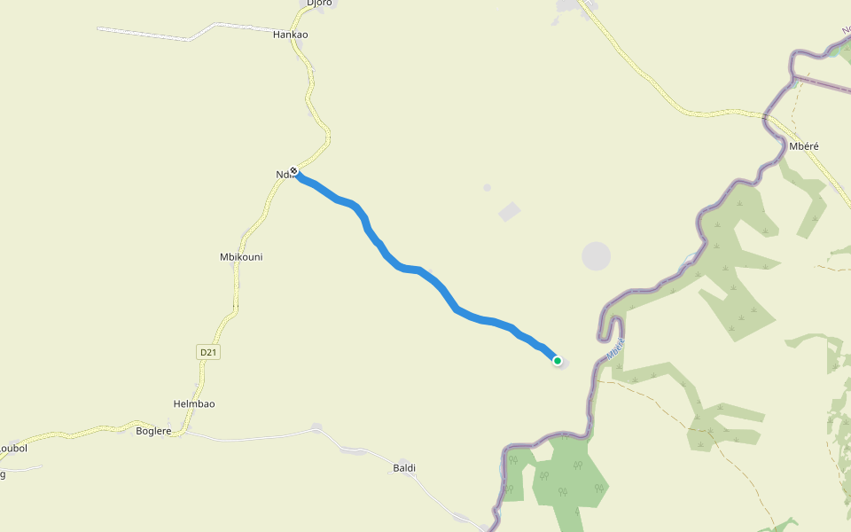 route walking route map in Mbaimboum