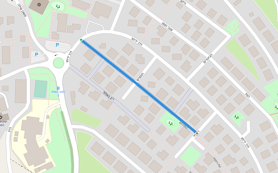 התירוש walking route map in Kohav HaShahar