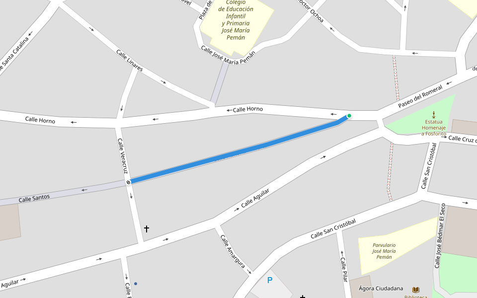 Calle Adriana Morales walking route map in Puente Genil