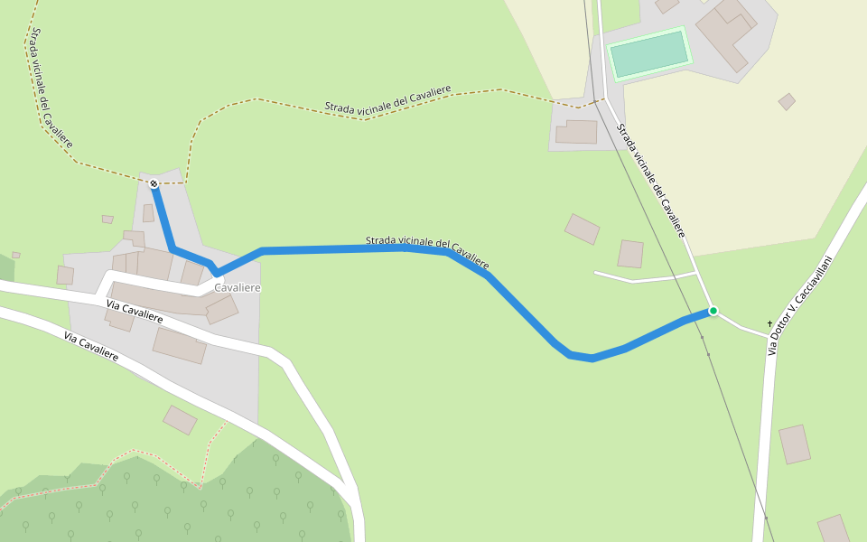 Strada vicinale del Cavaliere walking route map in Marana