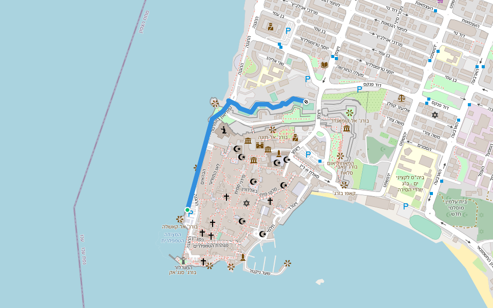 נפוליאון בונפרטה walking route map in Acre