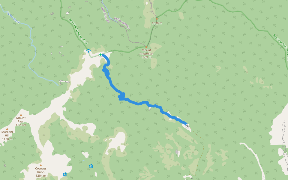 Moonlight Track walking route map in Atarau