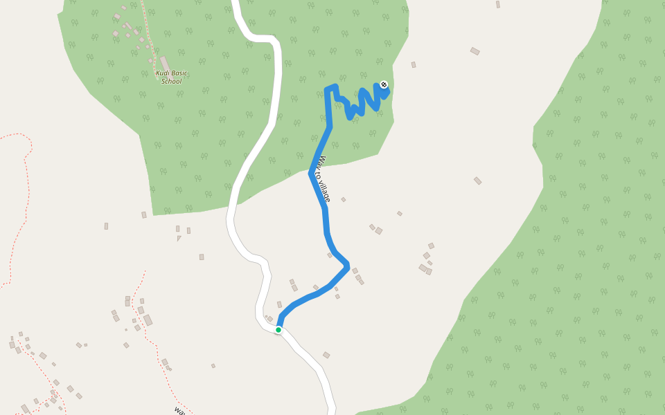 Way to village walking route map in Badimalika