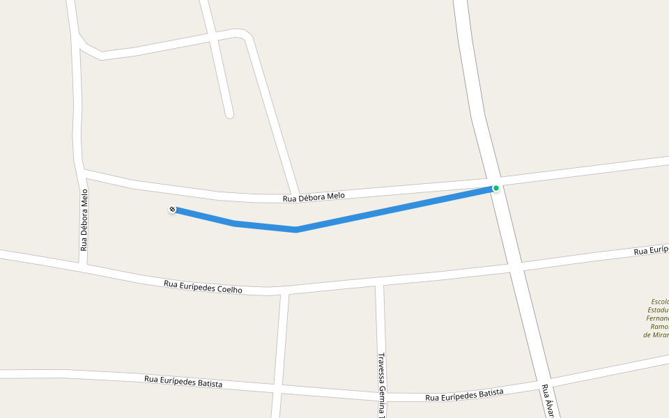 Rua Débora Melo walking route map in São Sebastião do Uatumã