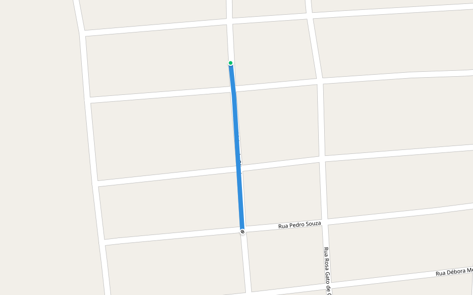 Rua Hildebrando Oliveira walking route map in São Sebastião do Uatumã