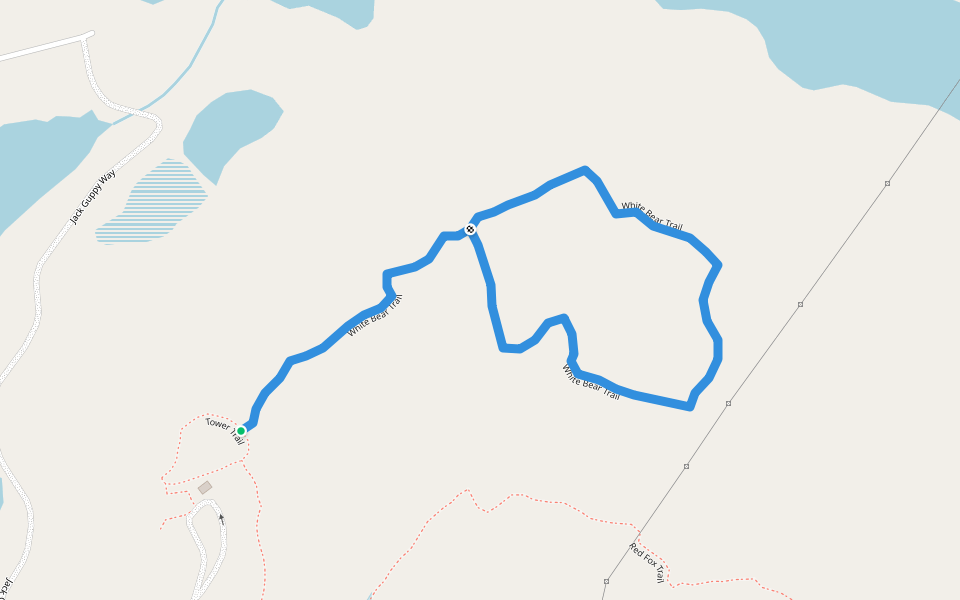 White Bear Trail walking route map in Temagami