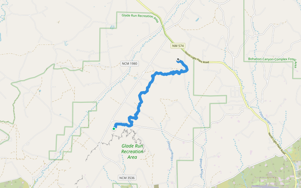 Lake view high point walking route map in Flora Vista