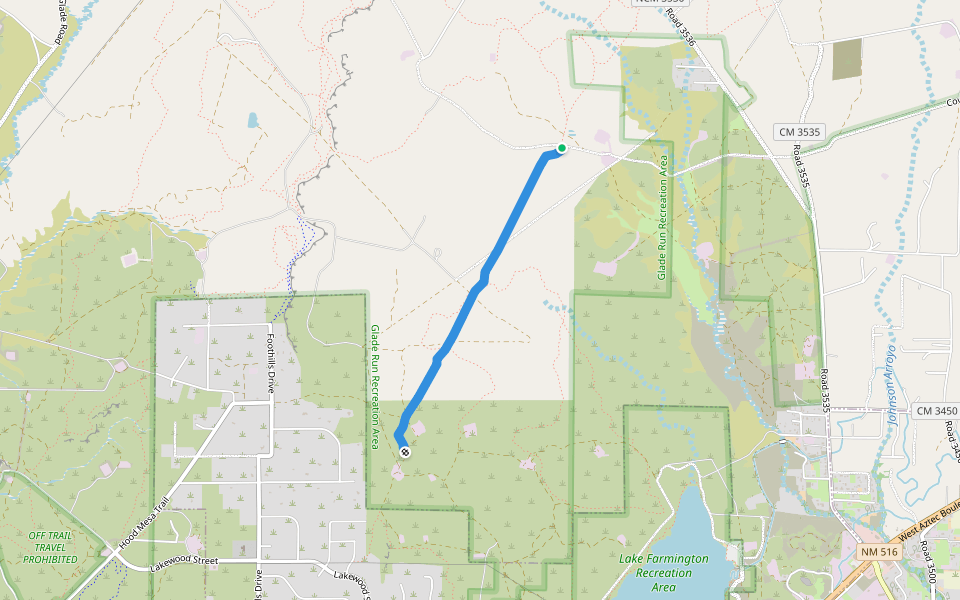 Seven Sisters Trail walking route map in Flora Vista