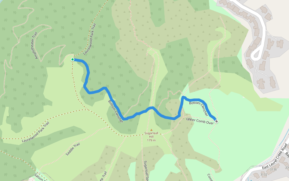 Bottom Clencher walking route map in San Mateo