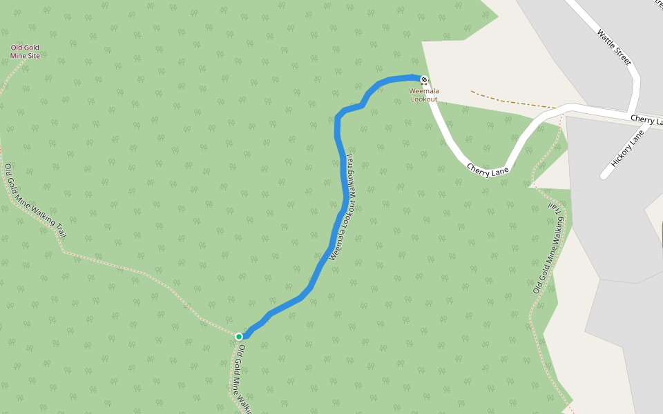 Weemala Lookout Walking trail walking route map in Batlow