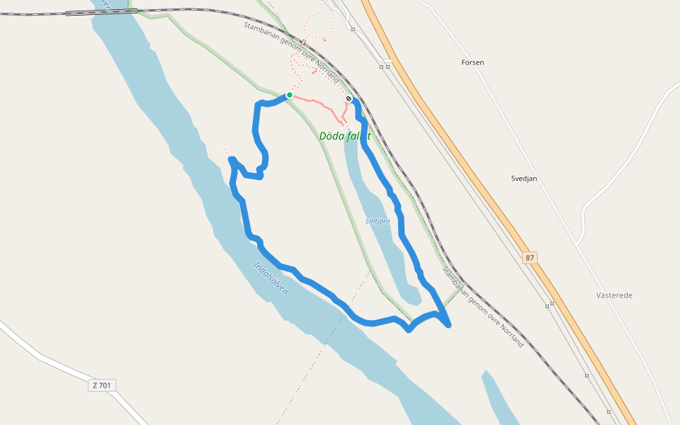 Naturstig walking route map in Västerede